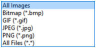 Supported bitmap formats